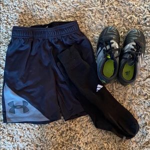 Soccer set for size 4-5T Cleats, Socks, Shorts